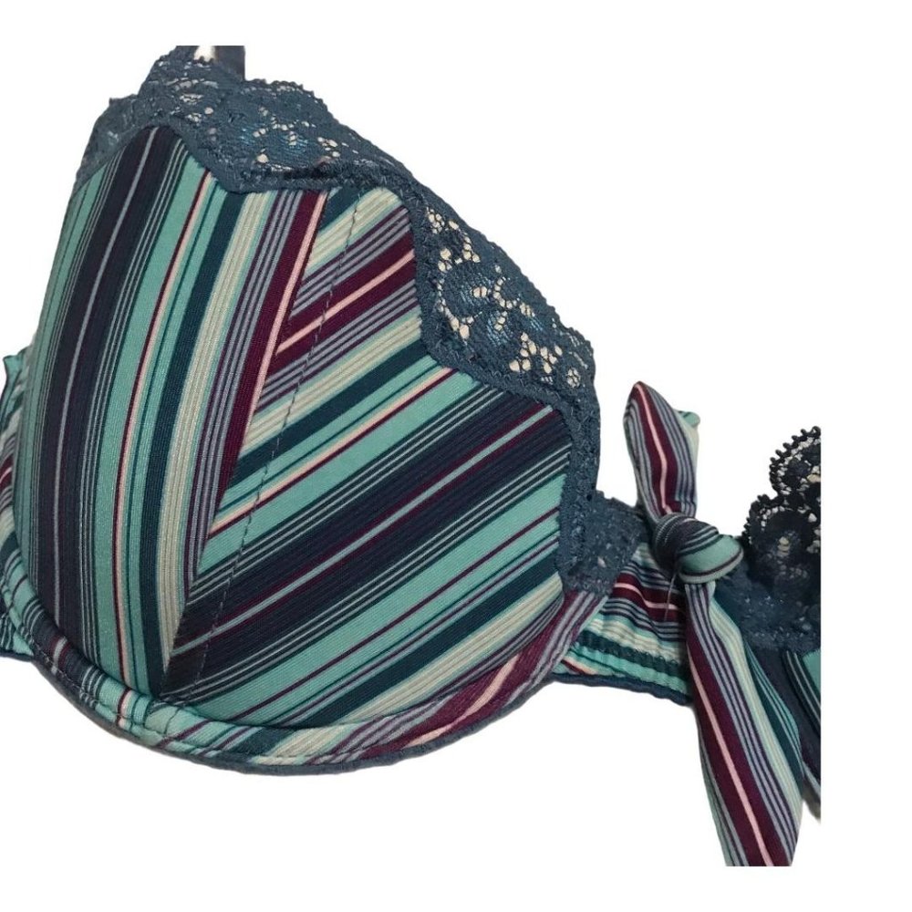 Victoria's Secret Blue Stripe Demi Bra Sz 36B - Picture 8 of 8
